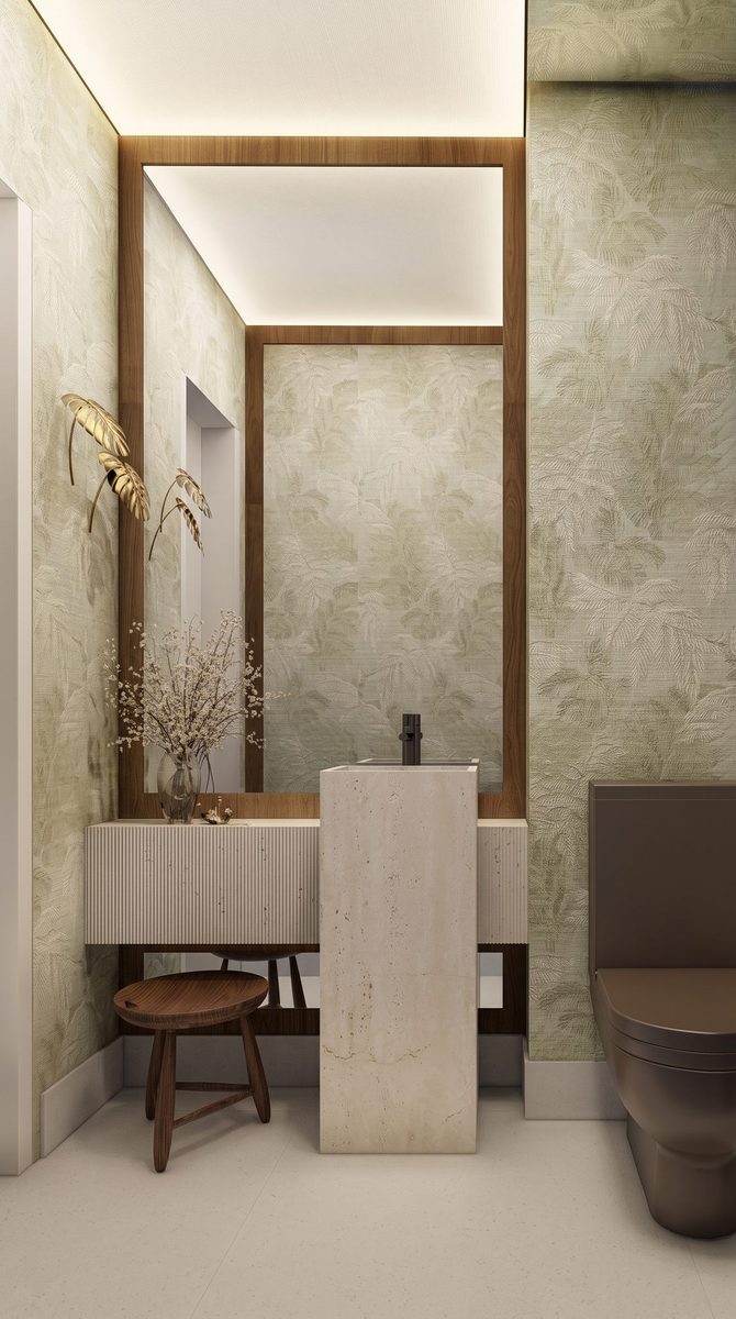 O lavabo · o verde e a luz rasante
