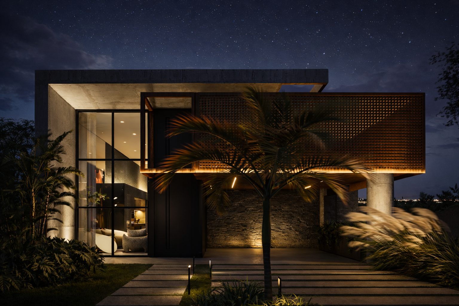 A casa à noite