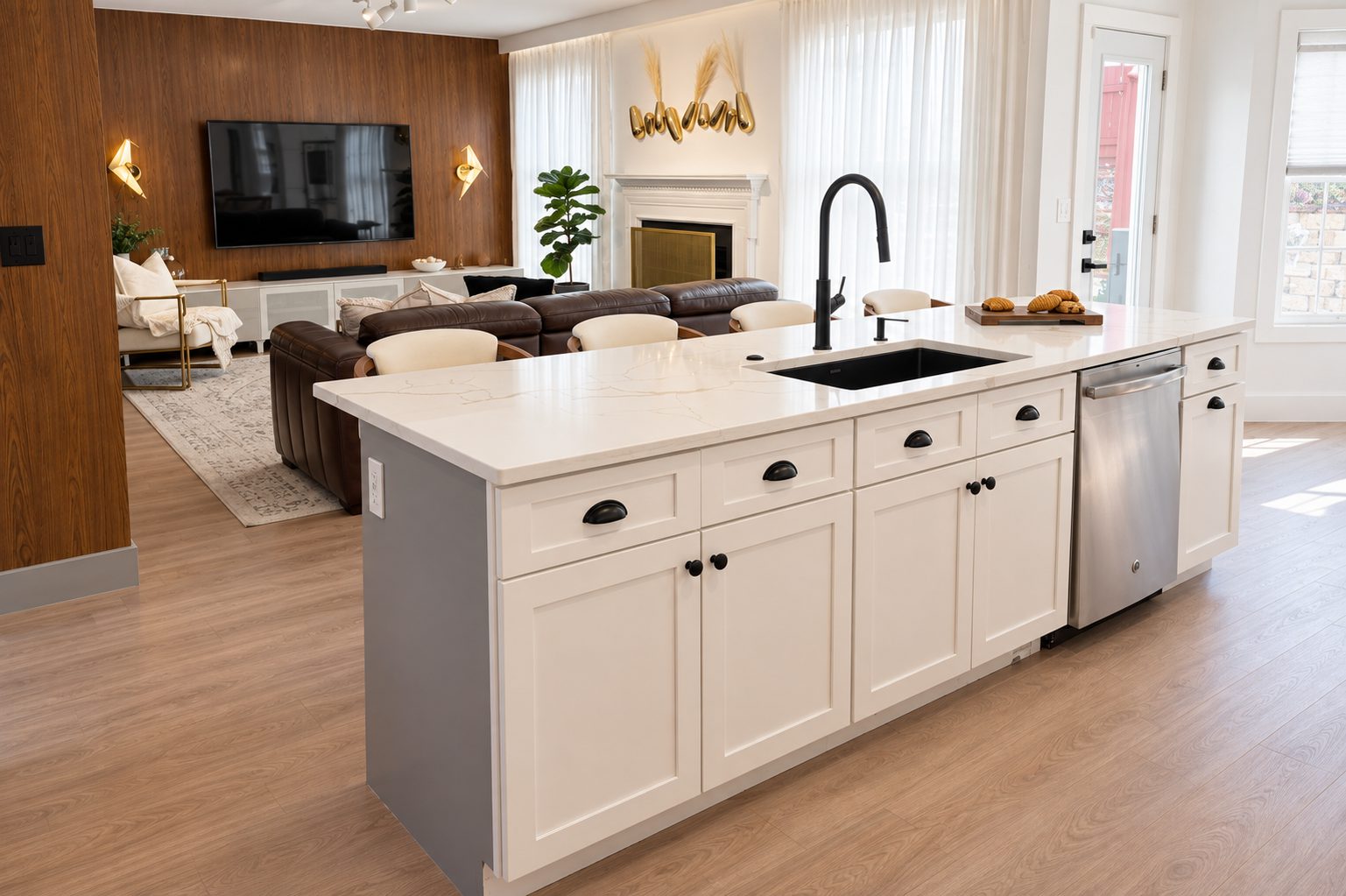 Cozinha · para a sala da família